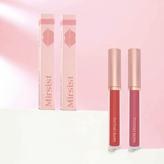 12-Color Matte Lip Gloss Set - Waterproof Nude Shades