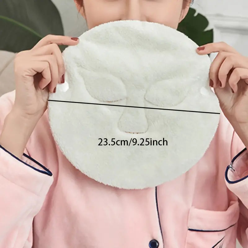 Reusable Coral Fleece Hot Compress Towel - Spa Facial Mask 24cm