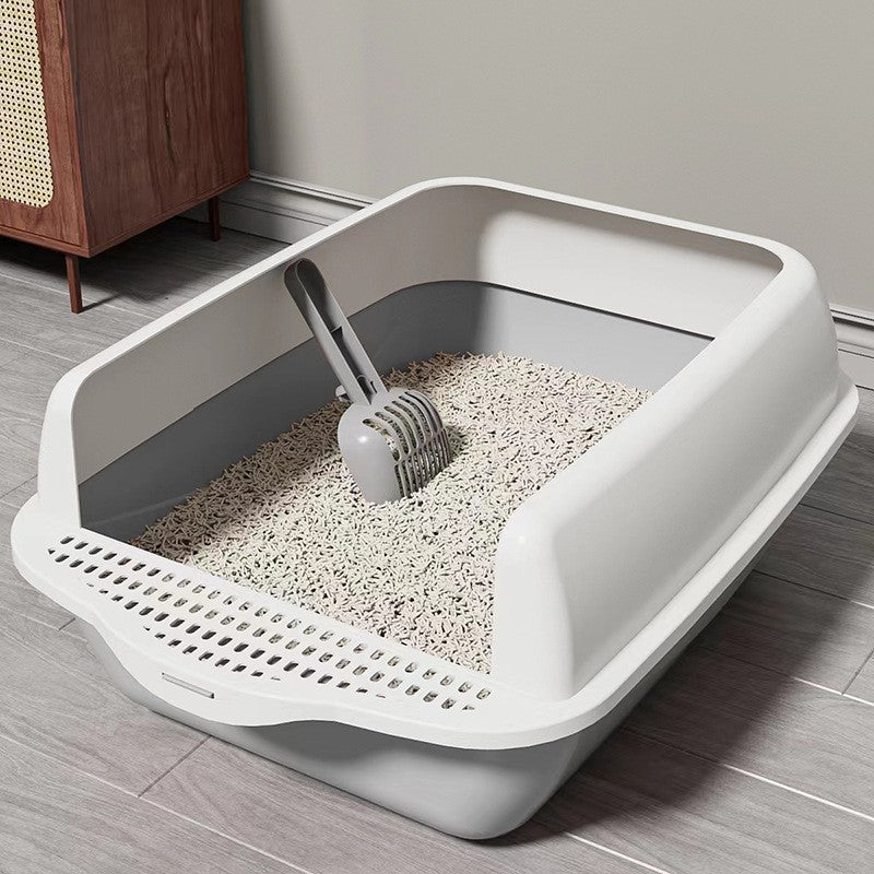 Large Semi-Enclosed Cat Litter Box with Removable Parts