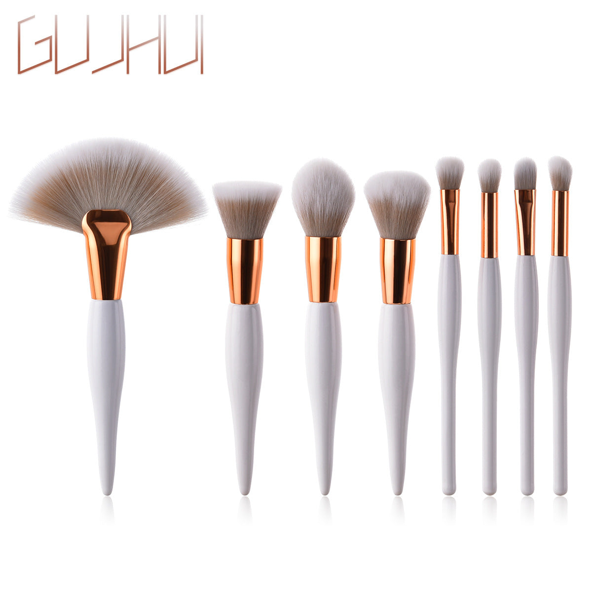 Professional 8-Piece Makeup Brush Set - Premium Fiber Brushes