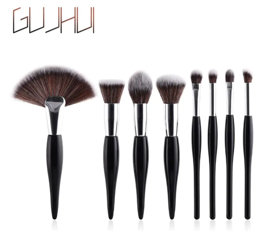 Professional 8-Piece Makeup Brush Set - Premium Fiber Brushes