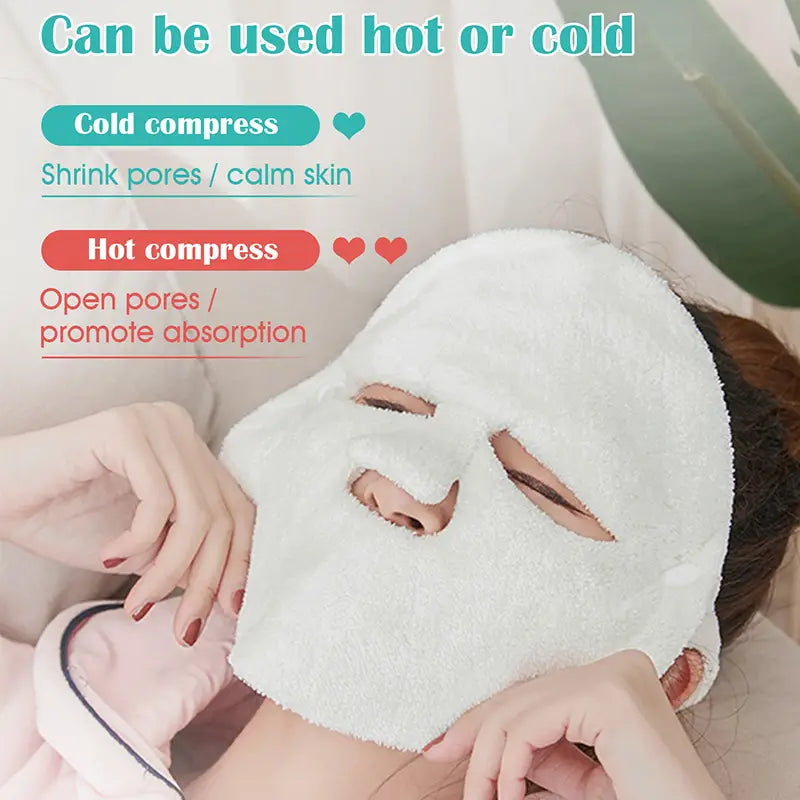 Reusable Coral Fleece Hot Compress Towel - Spa Facial Mask 24cm