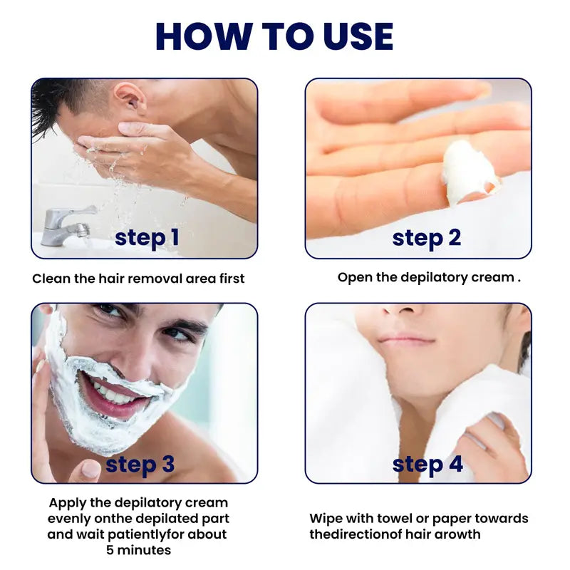 Gentle Hair Removal Cream for Men - 60ml Non-Irritating Formula