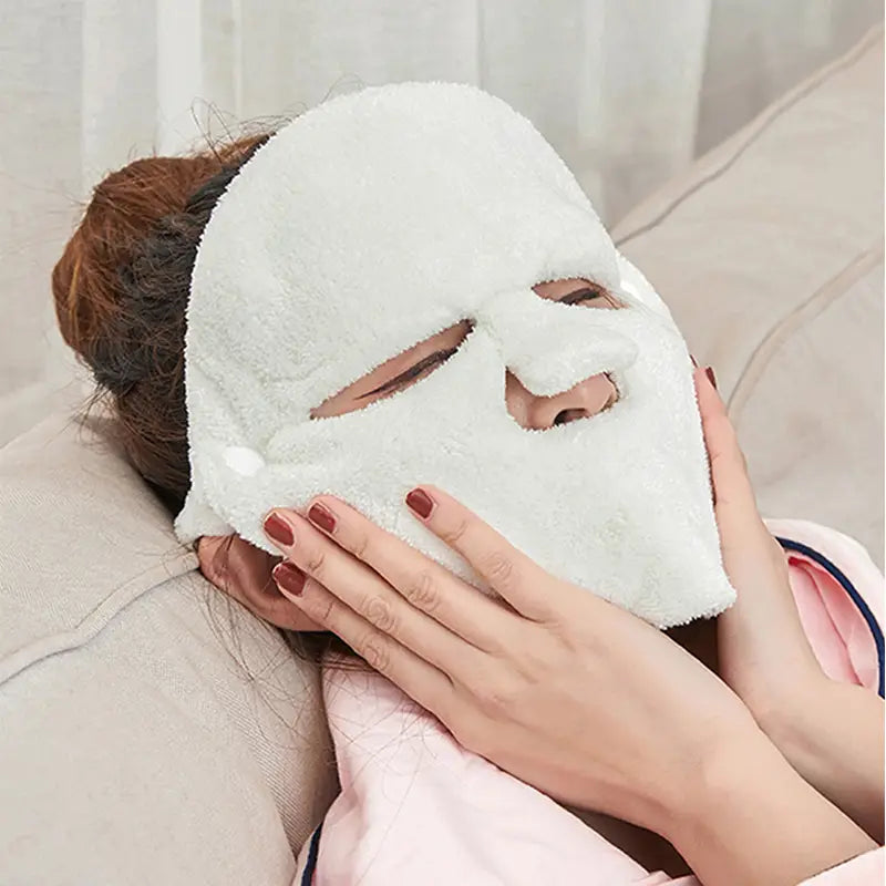 Reusable Coral Fleece Hot Compress Towel - Spa Facial Mask 24cm