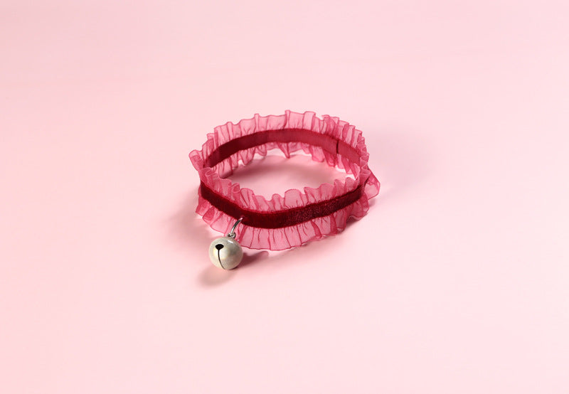 Velvet Lace Adjustable Pet Collar with Insect Repellent