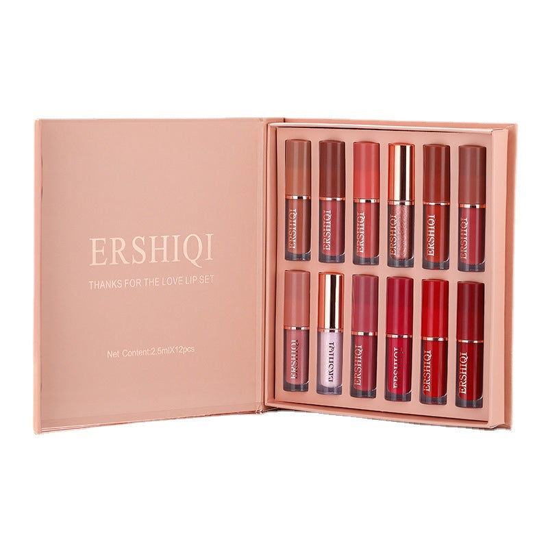 12-Piece Moisturizing Velvet Matte Lipstick Gift Set