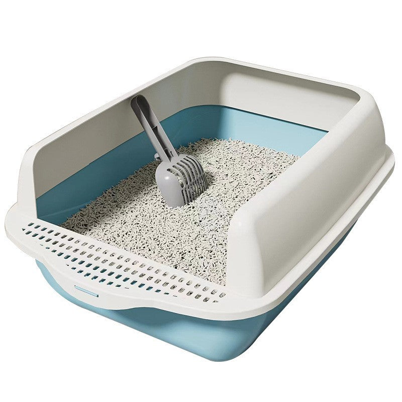 Large Semi-Enclosed Cat Litter Box with Removable Parts