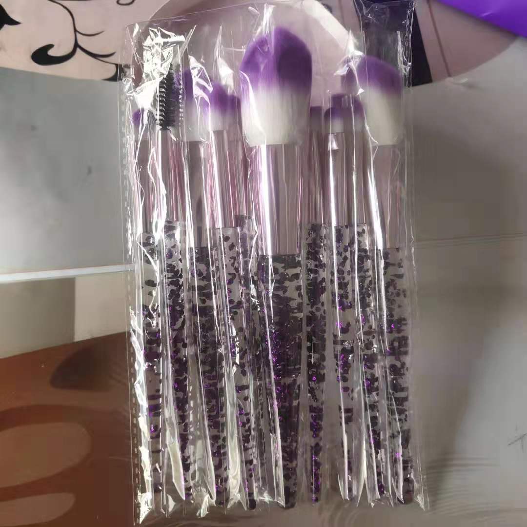 Professional 10-Piece Makeup Brush Set - Synthetic Fiber Brushes