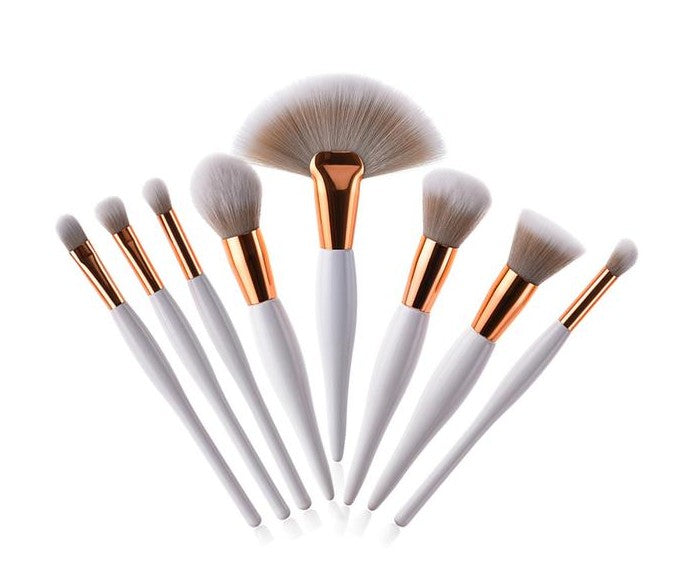 Professional 8-Piece Makeup Brush Set - Premium Fiber Brushes
